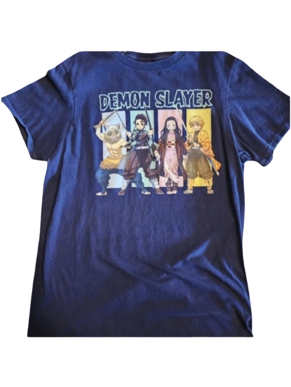 SPENCER'S Demon Slayer Navy Blue T-Shirt Sz S Juniors